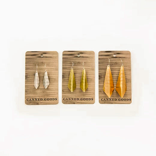 Canned Goods Diamond Drop Fold Earrings